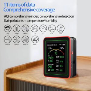 15-in-1 WiFi Smart Air Quality Monitor with 2.8" TFT Display - Smart Life App Compatible Indoor AQI Detector, CO2/CO/HCHO/TVOC/PM2.5/PM10/PM1.0/PM0.3 Pollution Tester with Alarm Function - Image 6